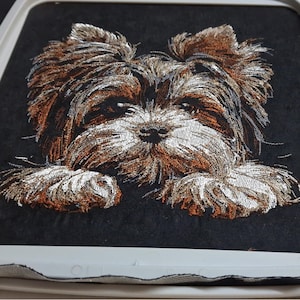 Embroidery design - Intricate - Biewer Yorkshire Terrier "Noel" - 8 sizes - for dark fabrics - Dog - LunaChild image 7