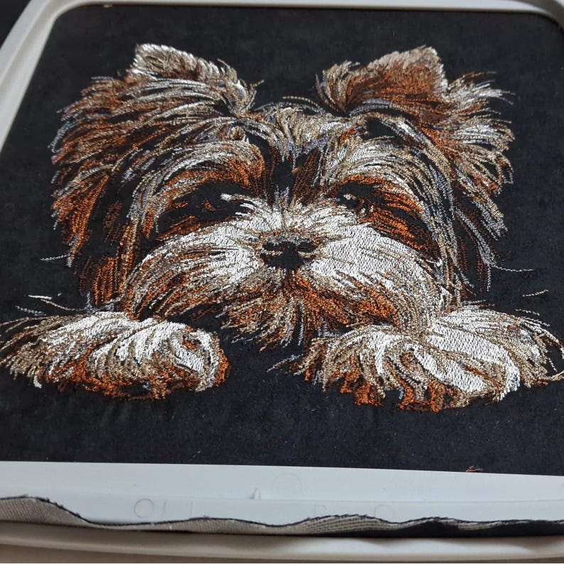 Embroidery design - Intricate - Biewer Yorkshire Terrier "Noel" - 8 sizes - for dark fabrics - Dog - LunaChild image 7