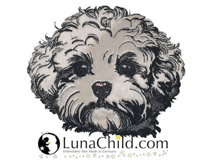 NEW Embroidery file appliqué Maltipoo "Maxim" commercial use LunaChild dog appliqué
