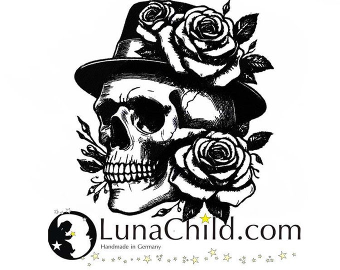 Embroidery file skull "Martin" realistic commercial use LunaChild