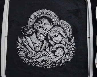 Holy Family Embroidery Design – Nativity Scene Embroidery File – Christian Machine Embroidery – 8 Sizes – LunaChild
