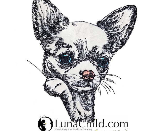 NEU Stickdatei Applikation Chihuahua "Bella" kommerzielle Nutzung LunaChild Hund Apli