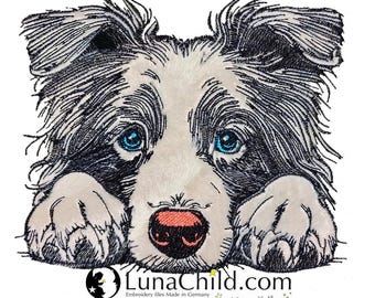 Embroidery file - Applique - Border Collie "Vera 2" - For light & dark fabrics - Dog - LunaChild