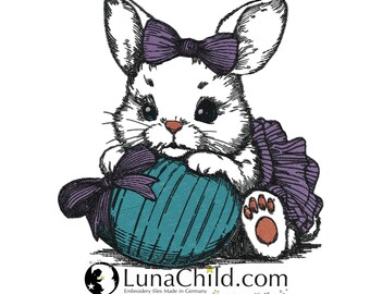 NEU Stickdatei Hase Mädchen "Darina" realistisch kommerzielle Nutzung LunaChild