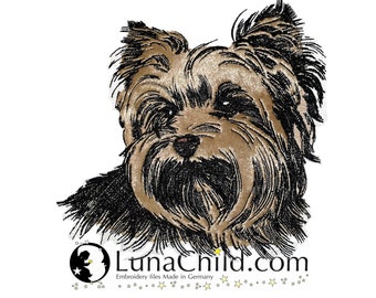NEU Stickdatei Applikation Yorkshire Terrier "Gizmo" kommerzielle Nutzung LunaChild Hund Apli