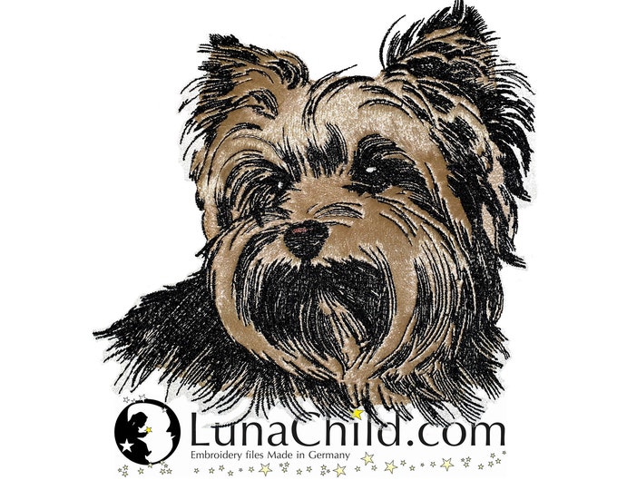 NEU Stickdatei Applikation Yorkshire Terrier "Gizmo" kommerzielle Nutzung LunaChild Hund Apli