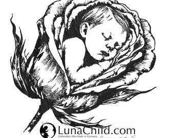 Stickdatei Baby "Rosalie" - für helle Stoffe - 8 Größen - LunaChild