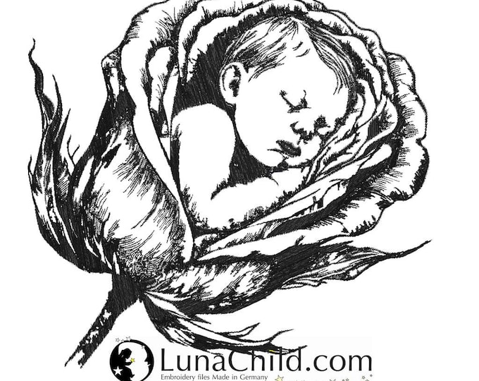 Stickdatei Baby "Rosalie" - für helle Stoffe - 8 Größen - LunaChild