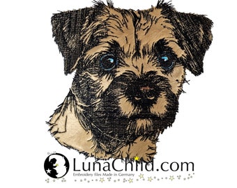 NEW Embroidery file application Border Terrier "Jacket" commercial use LunaChild Dog Apli