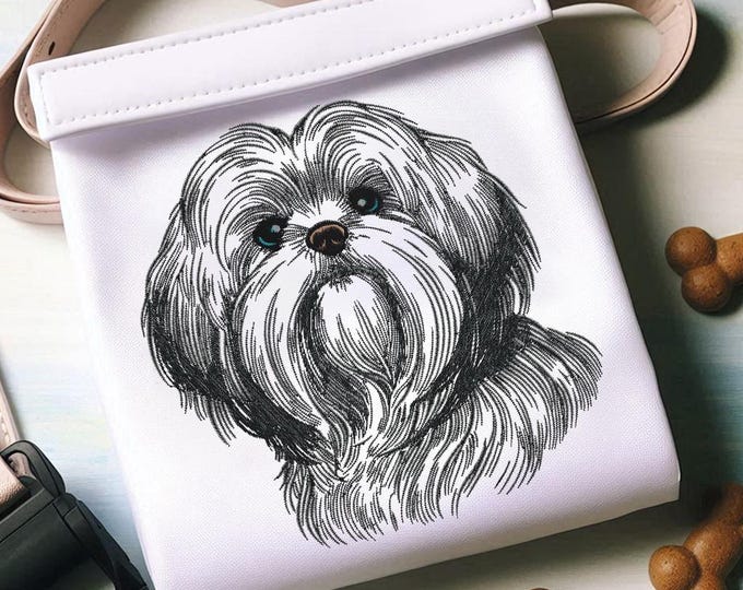 Stickdatei - Shih Tzu "Lilo" - für helle Stoffe - in 10 Größen - Hund LunaChild