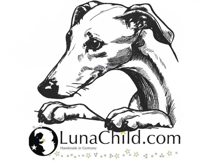 Embroidery file greyhound "Hank" dog realistic commercial use LunaChild