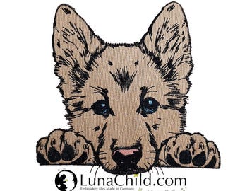 Stickdatei - Vollstick - Schäferhund Welpe "Dennis" - Für helle & dunkle Stoffe - Hund - LunaChild