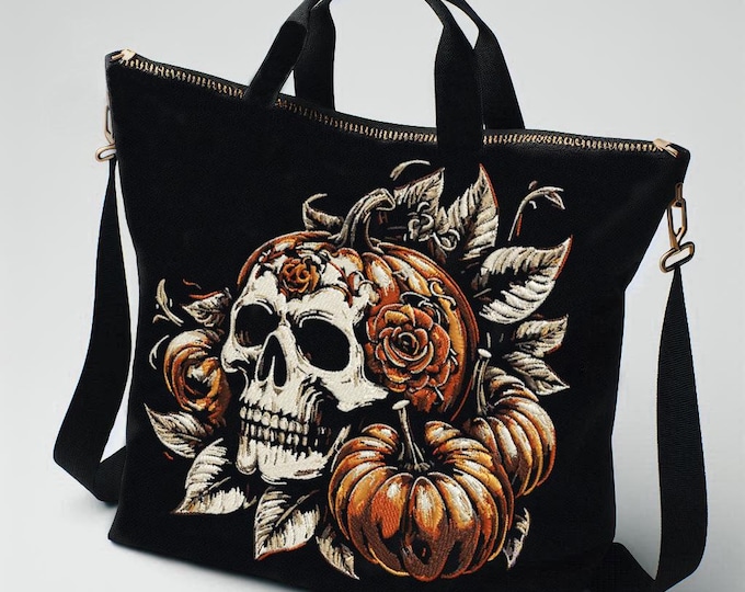 Stickdatei - AUFWENDIG - Totenkopf  "Vanessa" - Halloween - für dunkle Stoffe - 8 Größen - LunaChild