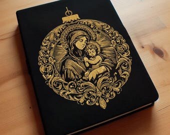 Stickdatei - Christbaumkugel - Maria Jesus - realistisch - für dunkle Stoffe - in 8 Größen - LunaChild