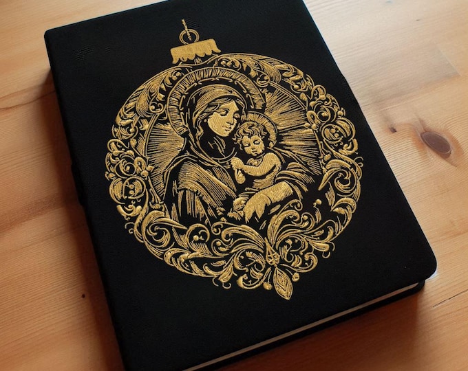 Stickdatei - Christbaumkugel - Maria Jesus - realistisch - für dunkle Stoffe - in 8 Größen - LunaChild
