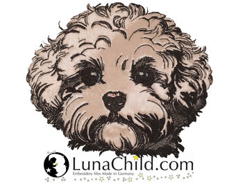 NEU Stickdatei Applikation Maltipoo "Maxim" kommerzielle Nutzung LunaChild Hund Apli
