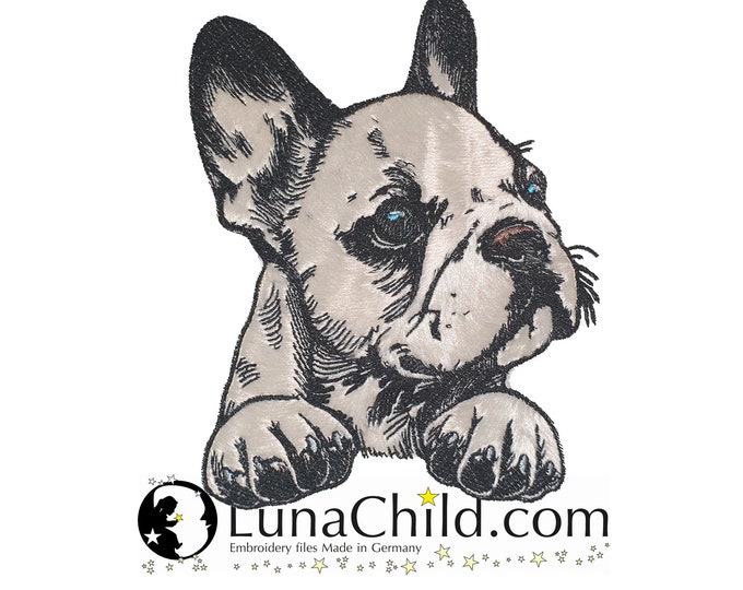 NEU Stickdatei Applikation Französische Bulldogge "Luna" kommerzielle Nutzung LunaChild Hund Apli