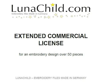 EXTENDED COMMERCIAL LICENSE – for more than 50 items produced by LunaChild