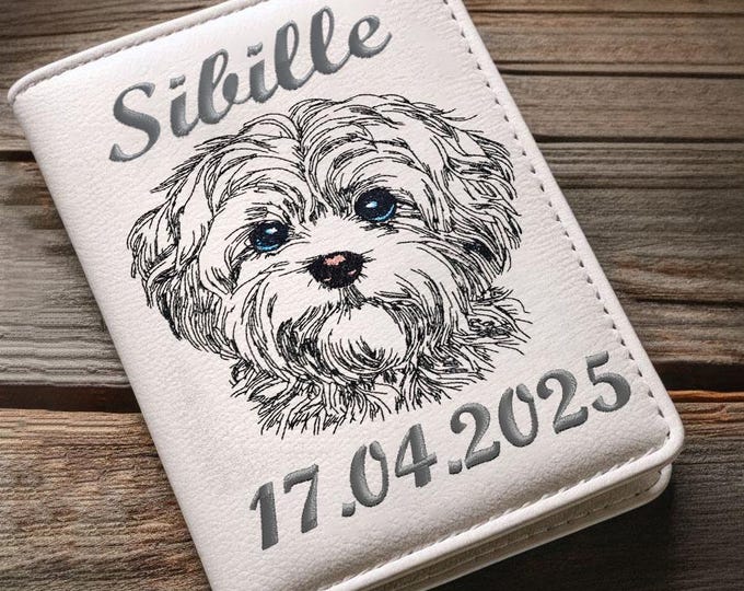 FEWER STITCHES - Embroidery file Bolonka "Sibille" LIGHT - for light fabrics - Dog - LunaChild - 6 sizes