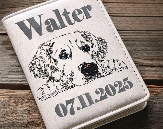 WENIGER STICHE - Stickdatei Golden Retriever "Walter" LIGHT - für Helle Stoffe -  Hund - 10 Größen - LunaChild