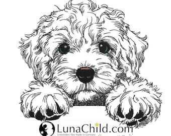 Stickdatei Cockapoo &quot;Funny&quot; - Hund - für helle Stoffe - LunaChild