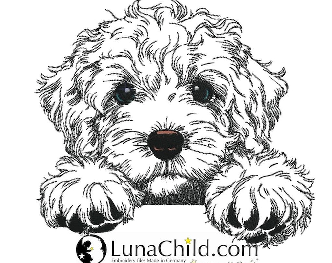 Stickdatei Cockapoo "Funny" - Hund - für helle Stoffe - LunaChild