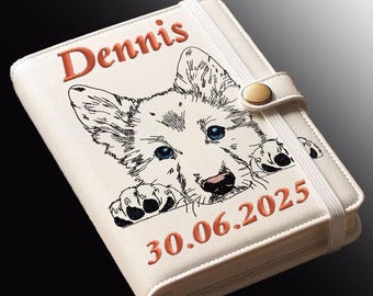 WENIGER STICHE - Stickdatei Schäferhund Welpe "Dennis" LIGHT - für Helle Stoffe -  Hund LunaChild - 6 Größen -