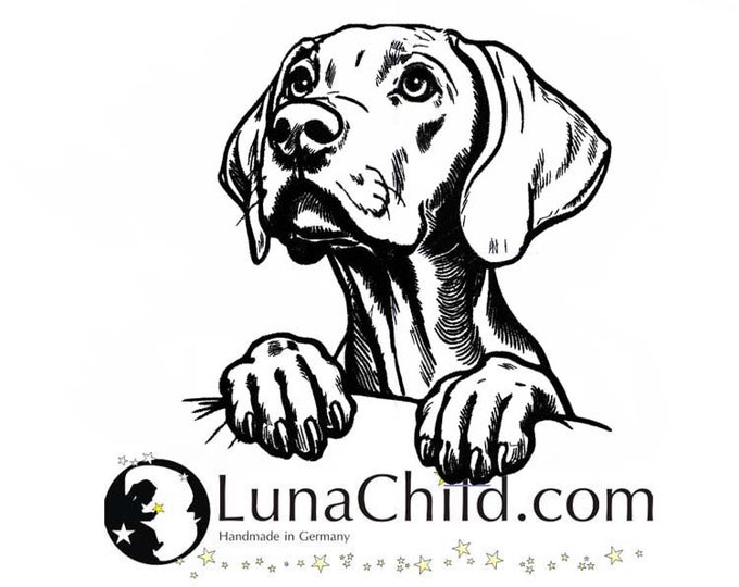 Embroidery file Weimaraner "Emma" dog peering realistic commercial use LunaChild