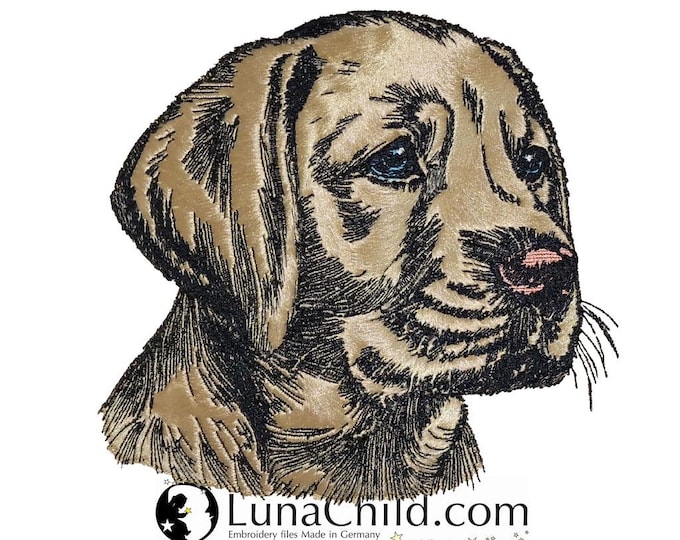 Stickdatei - Applikation Labrador Welpe "Arlo" - für helle & dunkle Stoffe - LunaChild - Hund