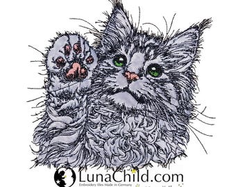 NEU Stickdatei Applikation Katze "Barki" für Helle & dunkle Stoffe - LunaChild