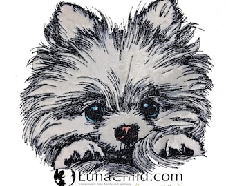 Stickdatei - Applikation - Pomeranian "Lou" - Für helle & dunkle Stoffe - Hund - LunaChild