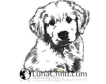 NEU Stickdatei Golden Retriever Welpe "Muffin" Hund realistisch kommerzielle Nutzung LunaChild