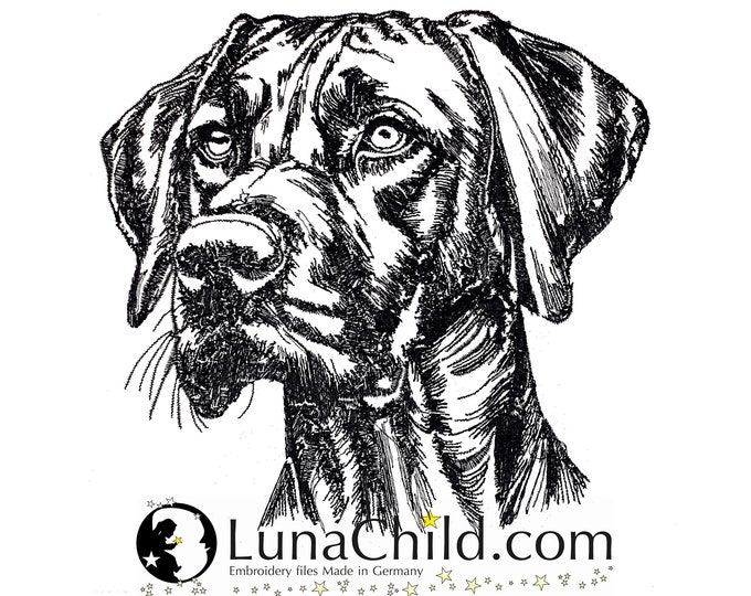 Stickdatei Rhodesian Ridgeback "Kai" Welpe Hund realistisch kommerzielle Nutzung LunaChild