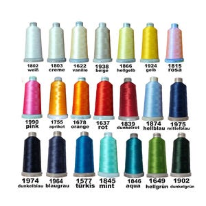 Set Carefree - Rollos de hilo para bordar a máquina de 36 colores, fino, tamaño 60, MADEIRA, 1500 m + 2 hilos de bobina blanco y negro + agujas tamaño 60