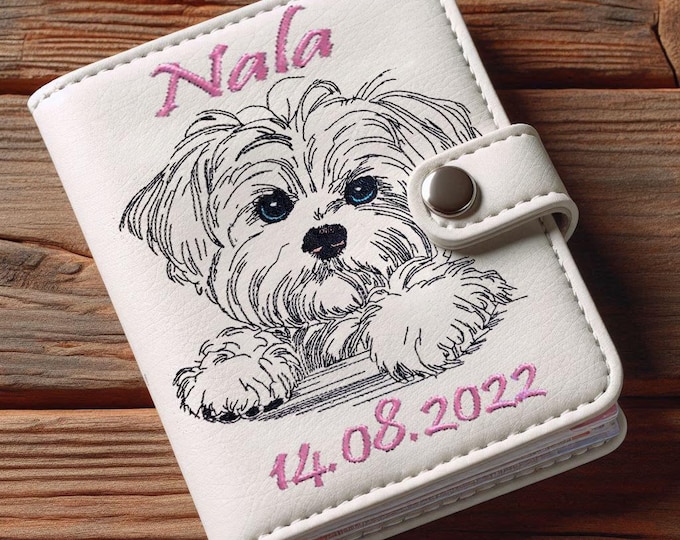 WENIGER STICHE - Stickdatei Malteser "Nala"  LIGHT - für Helle Stoffe -  Hund LunaChild - 6 Größen