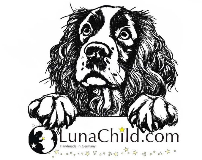 Stickdatei Englischer Springer Spaniel "Banjo" Hund realistisch kommerzielle Nutzung LunaChild