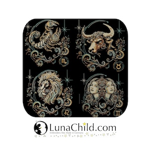Variante 1 Neu Set 50% AUFWENDIGE Stickdateien 12 x Sternzeichen Zodiak Horoskop Sternbild realistisch LunaChild für dunkle Stoffe