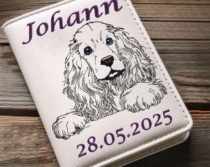 WENIGER STICHE - Stickdatei Cocker Spaniel "Johann" LIGHT - für Helle Stoffe -  Hund - 10 Größen - LunaChild