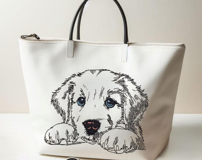Golden Retriever Puppy Machine Embroidery “Gabby” | LIGHT Dog Design | 10 Sizes | 2 Versions | LunaChild