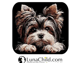 Embroidery file - COMPLEX - Biewer Yorkshire Terrier "Noel" - for dark fabrics - Dog - LunaChild