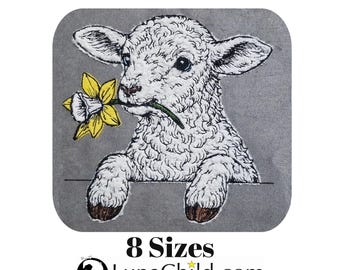 Stickdatei - Applikation - Lamm - "Marry" - Für helle & dunkle Stoffe - in 8 Größen - LunaChild