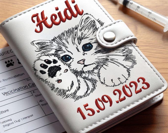 WENIGER STICHE - Stickdatei Katze "Heidi" - LIGHT - für helle Stoffe - LunaChild