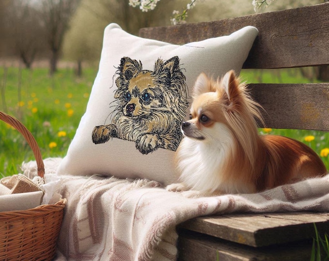 Stickdatei Applikation - Chihuahua "Kim" - für helle Stoffe -  LunaChild - Hund