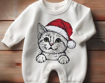 TESTVERSION Stickdatei Katze "Sweetie" – Niedliches Kätzchen mit Weihnachtsmütze – Für helle Stoffe – 1 Größen enthalten – LunaChild