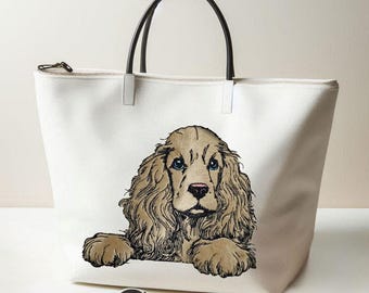 Stickdatei Applikation - Cocker Spaniel "Johann" - für helle & dunkle Stoffe - in 5 Größen  LunaChild - Hund -Apli