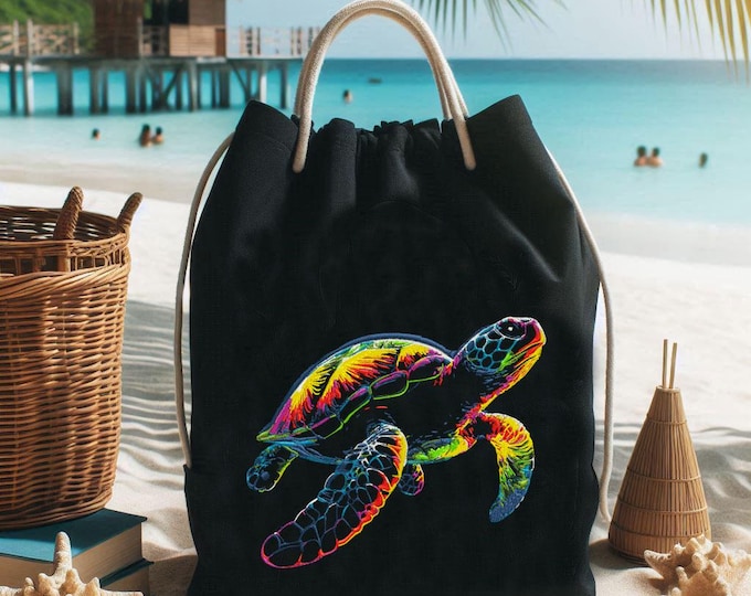 Stickdatei - AUFWENDIG - Wasserschildkröte  "Lana" -  für dunkle Stoffe - LunaChild