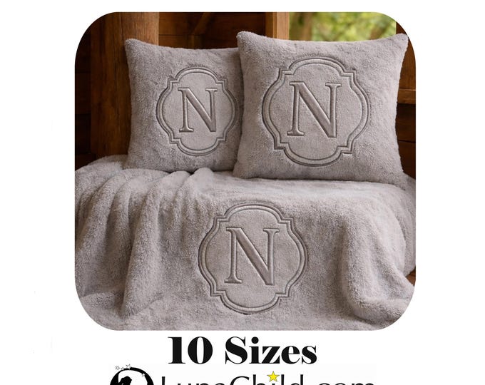 Stickdatei - Präge Stickmuster - Buchstabe "N" - geprägt in 10 Größen - LunaChild - Embroidery design towel