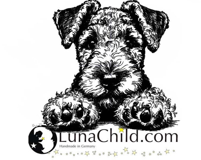 Embroidery file Airedale Terrier puppy "Nola" dog realistic commercial use LunaChild