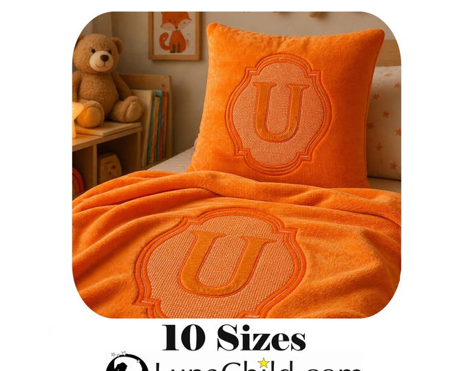 Stickdatei - Präge Stickmuster - Buchstabe "U" - geprägt in 10 Größen - LunaChild - Embroidery design towel