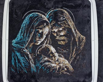 Holy Family Embroidery Design "Light and Shadow" – Nativity Scene Embroidery File – Christian Machine Embroidery – 8 Sizes – LunaChild